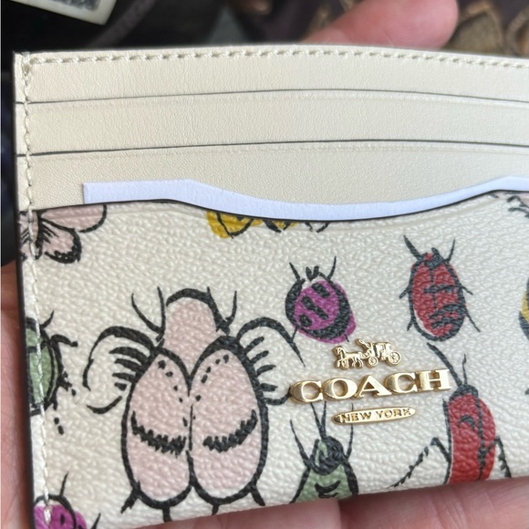 Authentic COACH Coated leather/smooth leather card case - Picture 7 of 8